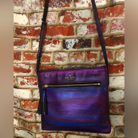 Kate Spade NY Metallic Mult Color Leather Crossbody Bag CUSTOM DESIGN Authentic - Picture 8 of 14